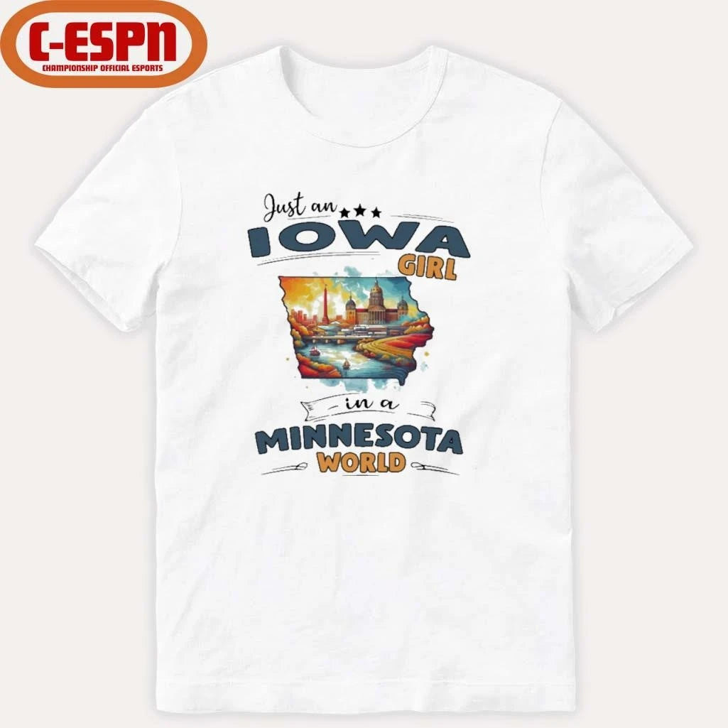 Official Just An Iowa Girl In A Minnesota World Retro Shirt