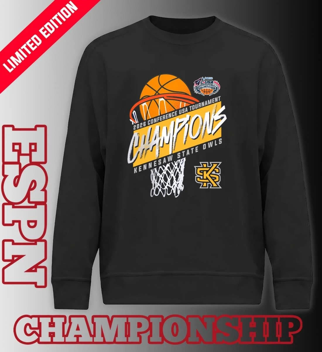 Official Kennesaw State Men’s Basketball Conference USA Tournament Champions 2026 T-Shirt