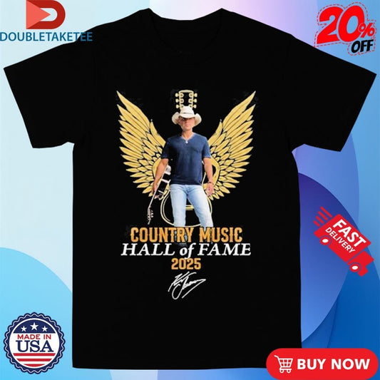 Official Kenny Chesney Country Music Hall Of Fame 2025 Wings Guitae Shirts