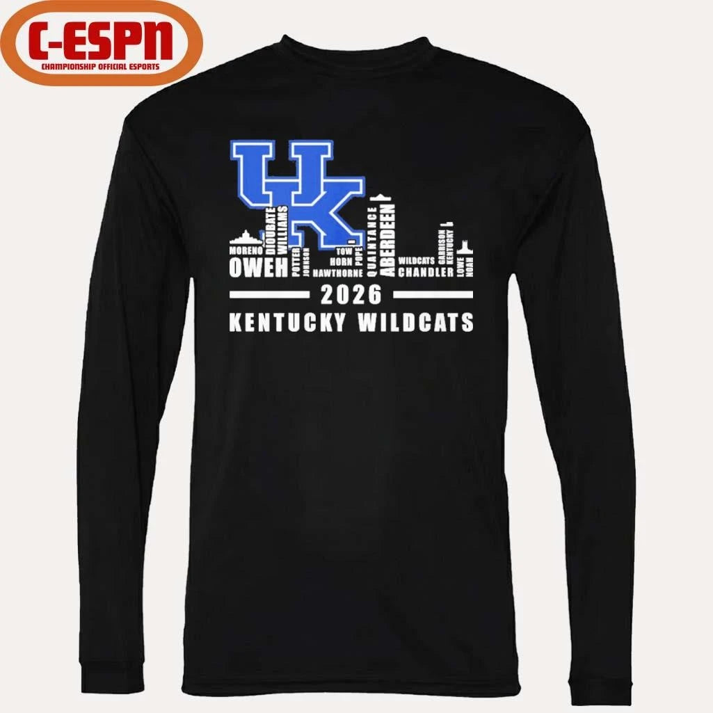 Official Kentucky Basketball Skyline Player Names 2026 Shirt