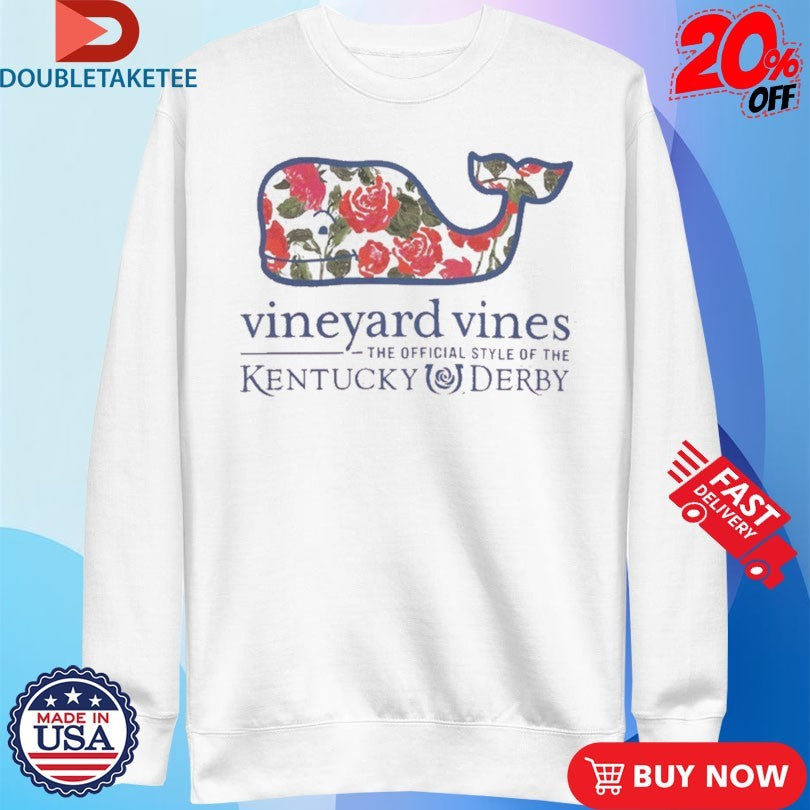 Official Kentucky Derby Vineyard Vines Watercolor Rose Whale Shirts