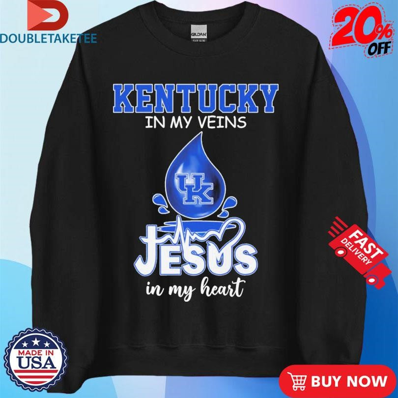 Official Kentucky Wildcats In My Veins Jesus In My Heart Shirts