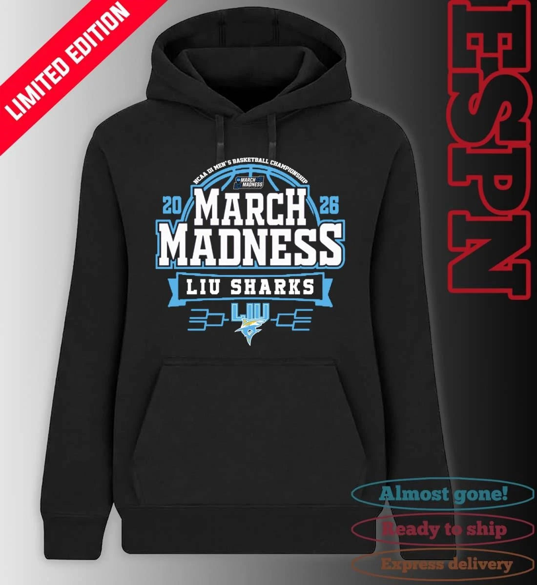 Official LIU Sharks Men’s Basketball March Madness Bound T-Shirt