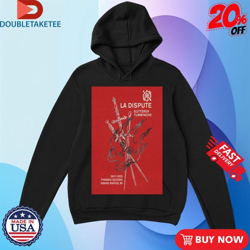 Official La Dispute Pyramid Scheme, Grand Rapids, MI September 21, 2025 Swords Shirts