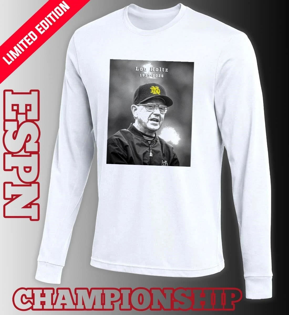 Official Legendary Notre Dame Coach Lou Holtz 1937-2026 Shirt