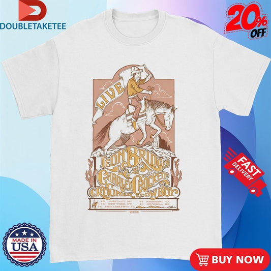 Official Leon Bridges And Charley Crockett The Crooner &amp; The Cowboy Tour 2025 Live Shirts