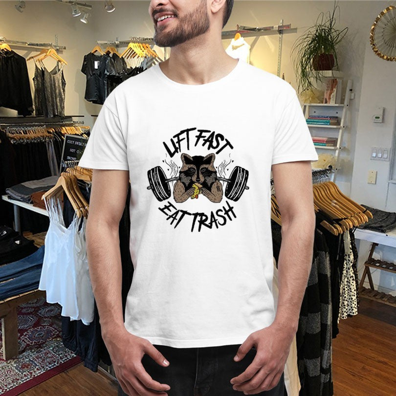 Official Lift Fast Eat Trash Raccoon Shirts