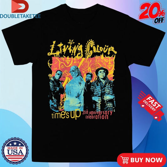 Official Living Colour Time’s Up 35th Anniversary Celebration Shirts