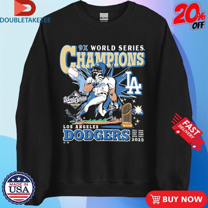 Official Los Angeles Dodgers 9x World Series Champions 2025 Shirts