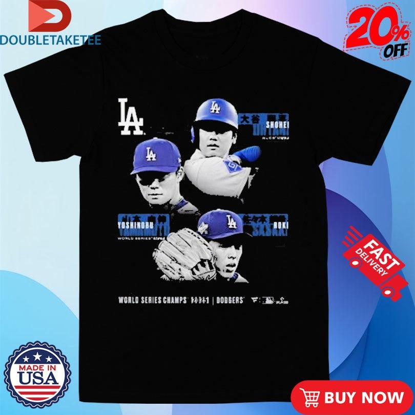 Official Los Angeles Dodgers Shohei Ohtani Yoshinobu Yamamoto &amp; Roki Sasaki 2025 World Series Champions Shirts