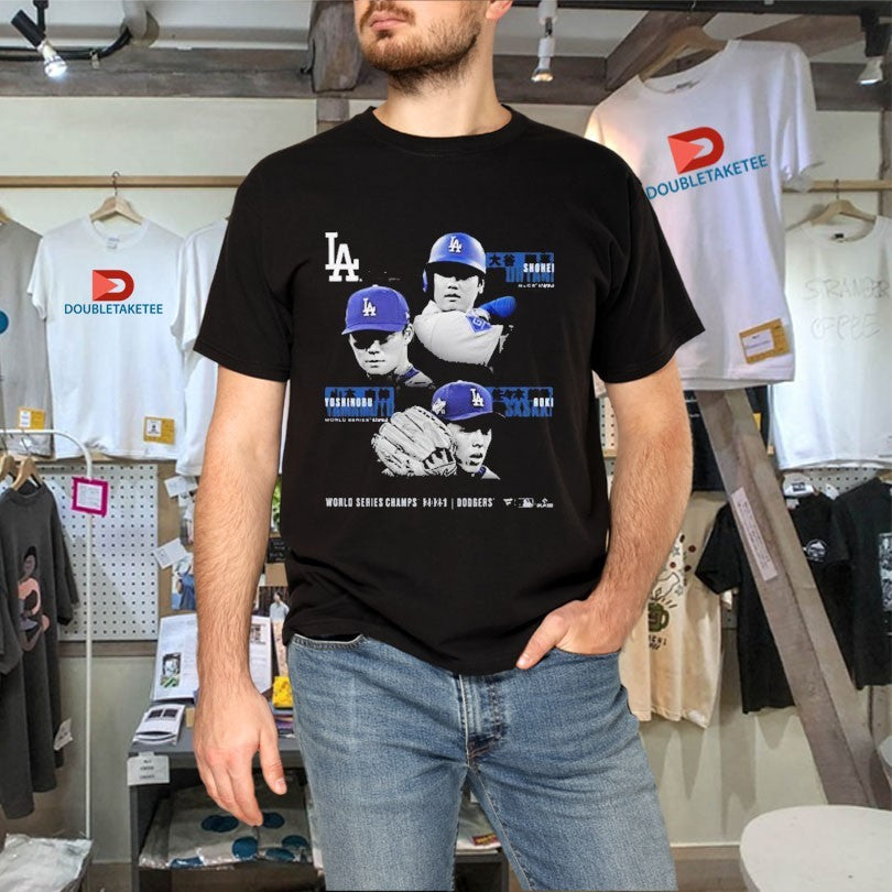 Official Los Angeles Dodgers Shohei Ohtani Yoshinobu Yamamoto &amp; Roki Sasaki 2025 World Series Champions Shirts
