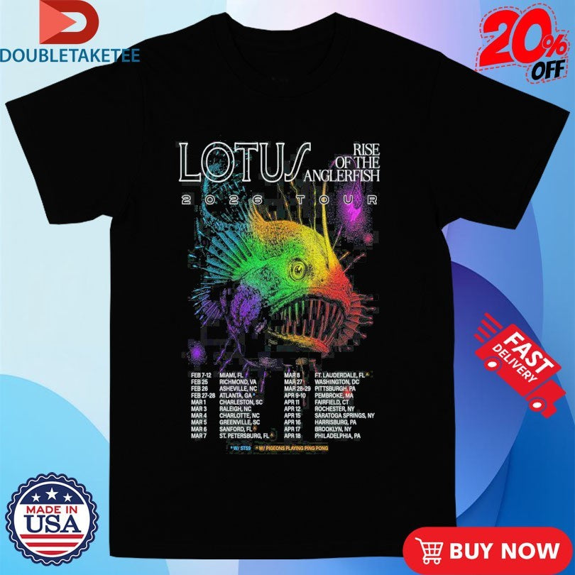 Official Lotus Rise Of The Anglerfish Tour 2026 Dates Shirts