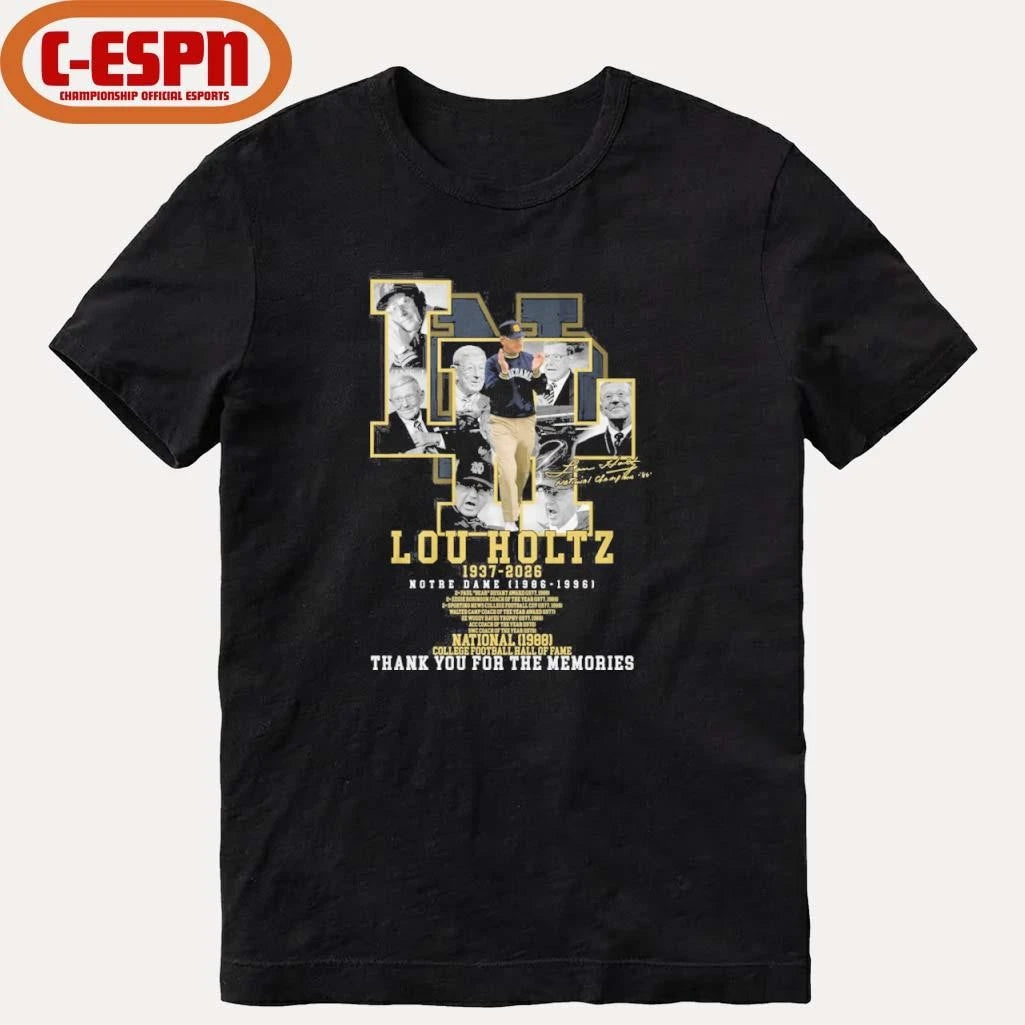 Official Lou Holtz 1937-2026 Notre Dame 1986-1996 Shirt