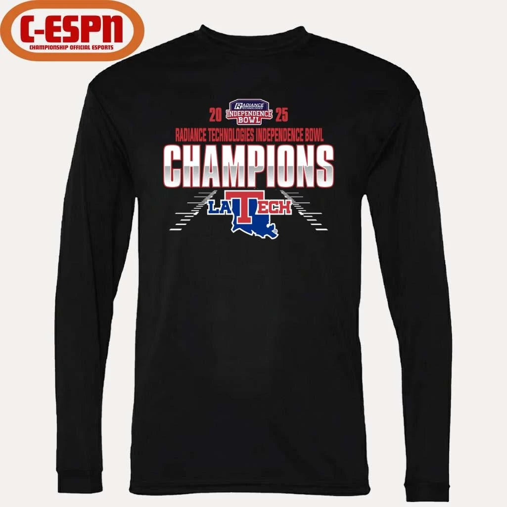 Official Louisiana Tech Bulldogs Radiance Technologies Independence Bowl Champions T-Shirt