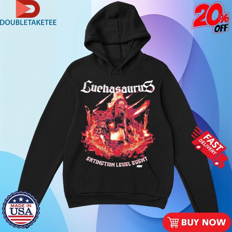 Official Luchasarus Extinction Level Event AEW Shirts