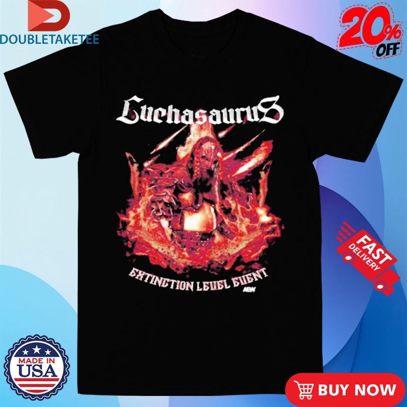 Official Luchasarus Extinction Level Event AEW Shirts