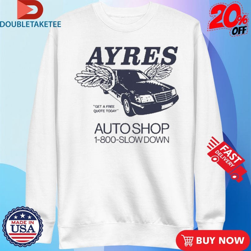 Official Mac Ayres Get A Free Quote Today Auto Shop Slowdown Wings Shirts