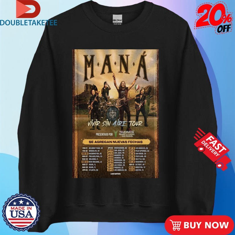Official Maná Vivir Sin Aire Tour 2026 Dates Shirts