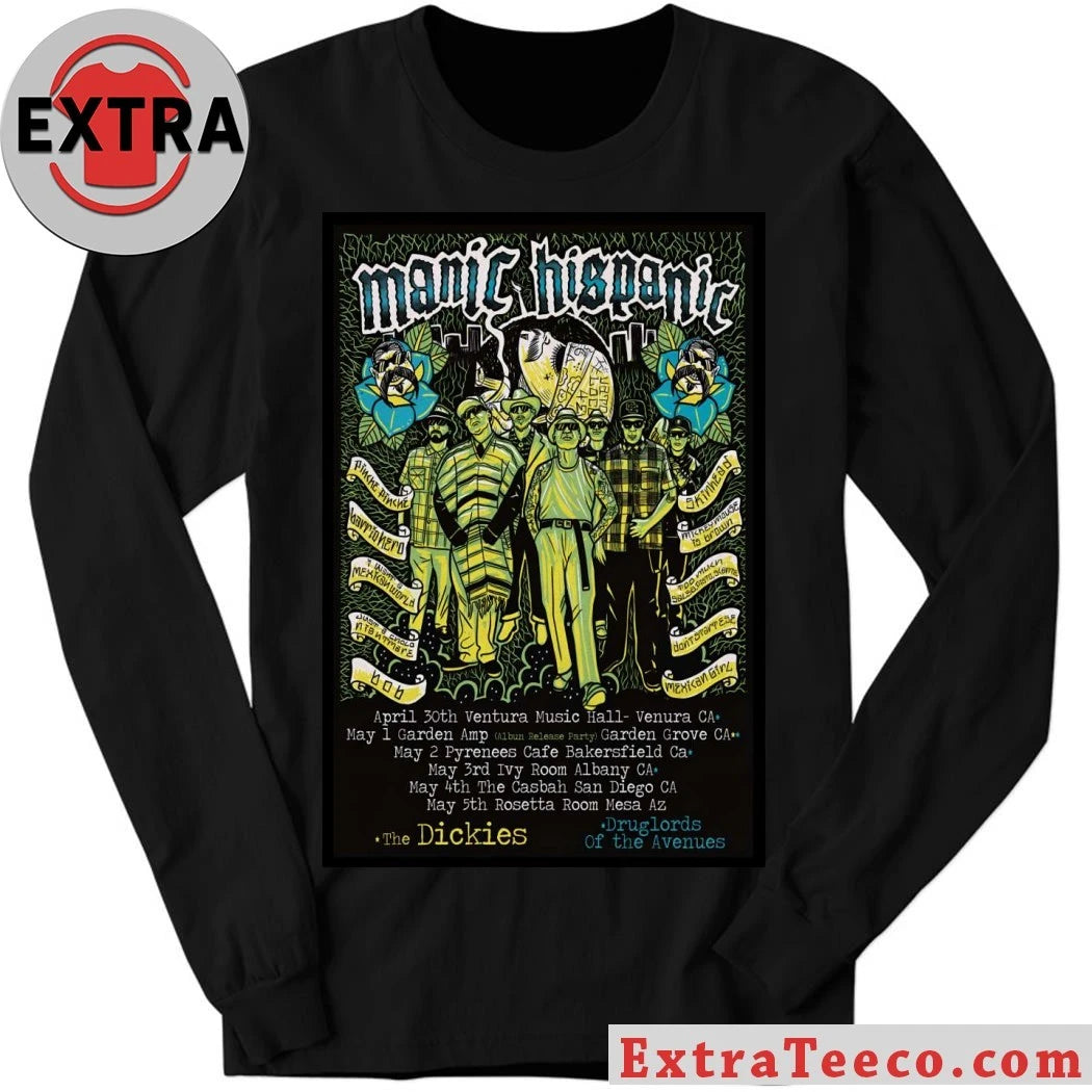 Official Manic Hispanic American Tour 26 Poster Shirt