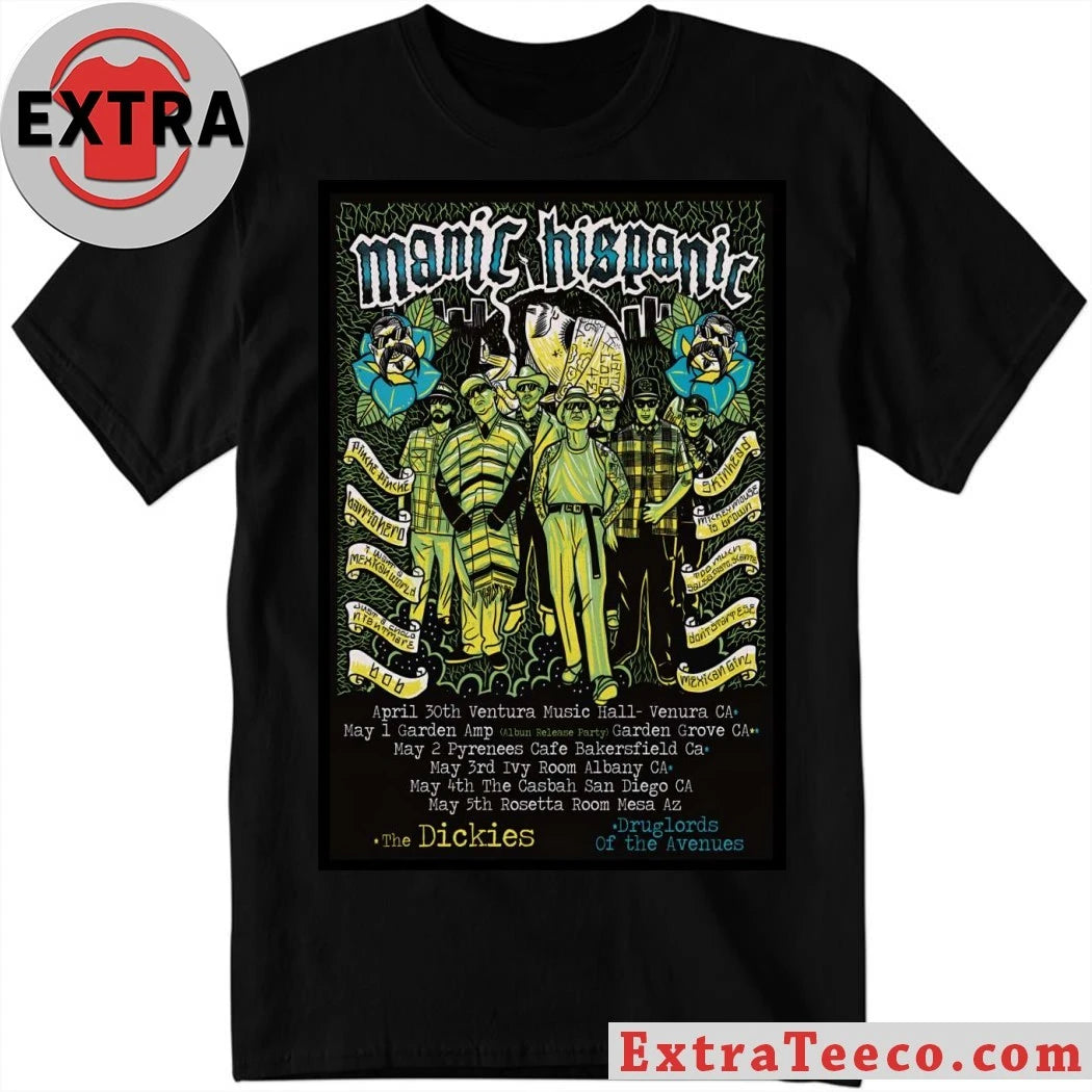 Official Manic Hispanic American Tour 26 Poster Shirt