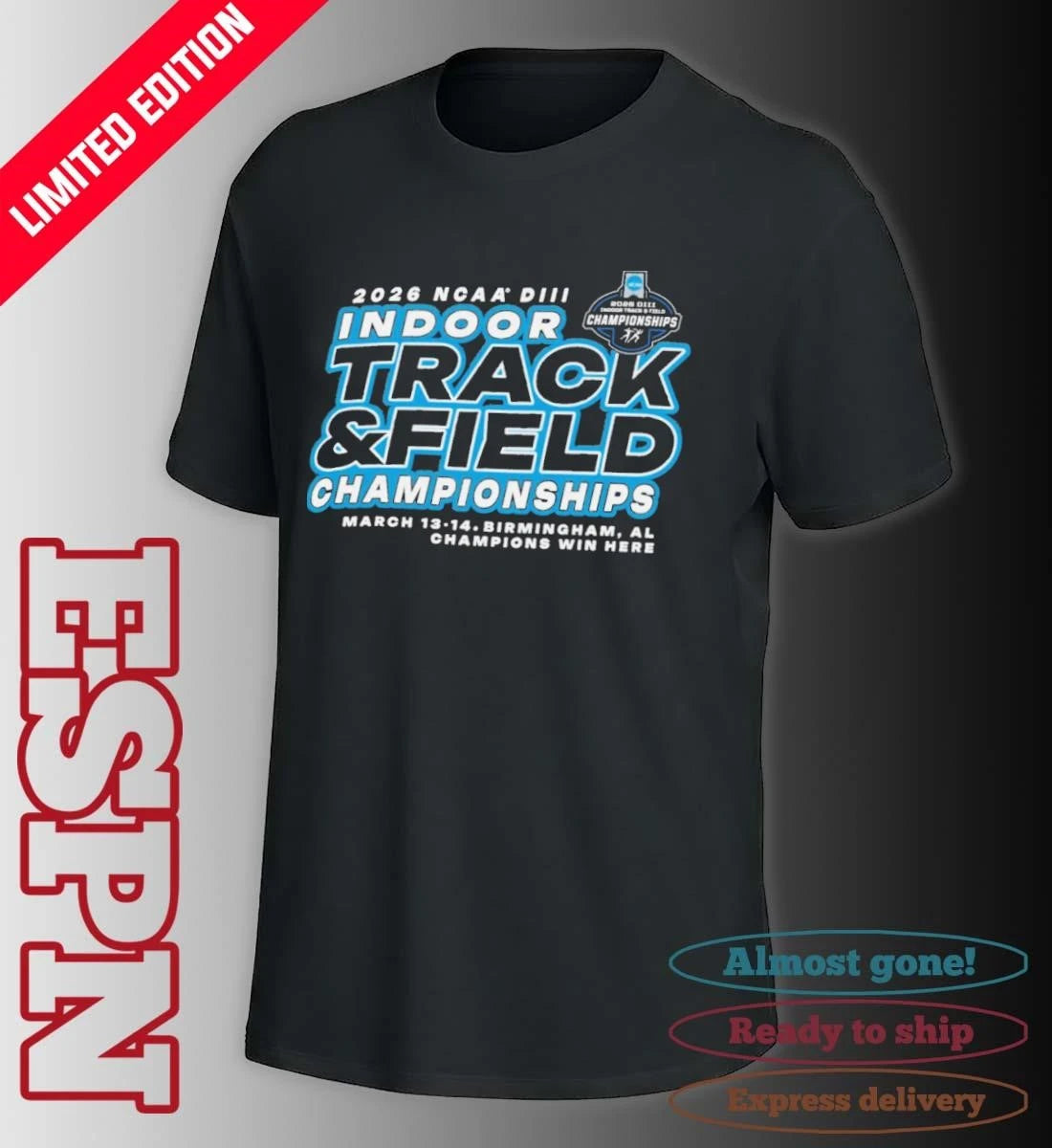 Official March 13-14, 2026 NCAA DIII Indoor Track &amp; Field Championships T-Shirt