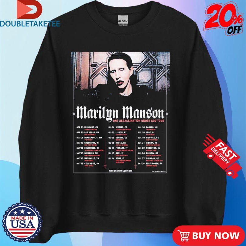 Official Marilyn Manson One Assassination Under God World Tour 2026 Dates Shirts