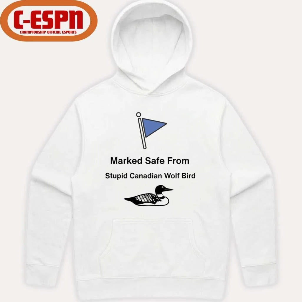 Official Marked Safe From Stupid Canadian Wolf Bird Shirt