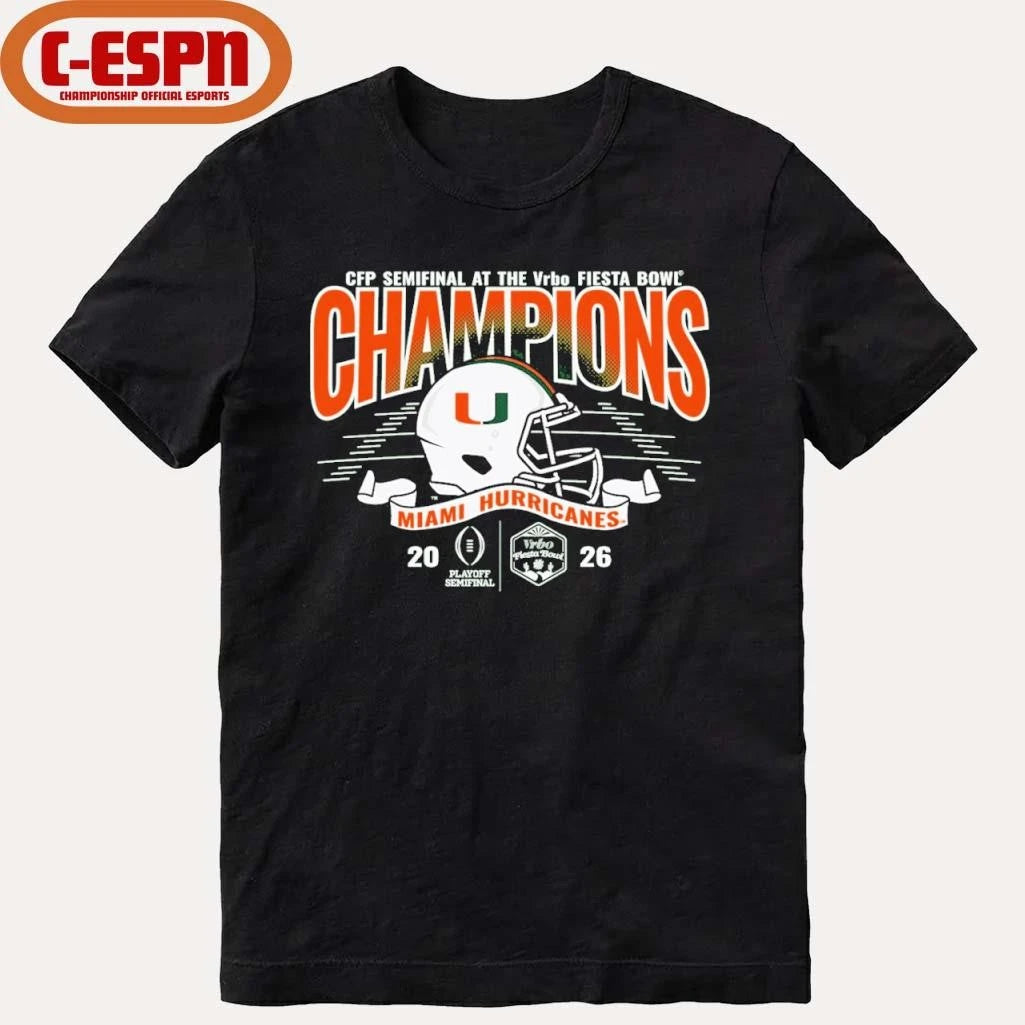 Official Miami 2026 VRBO Fiesta Bowl Champions T-shirt