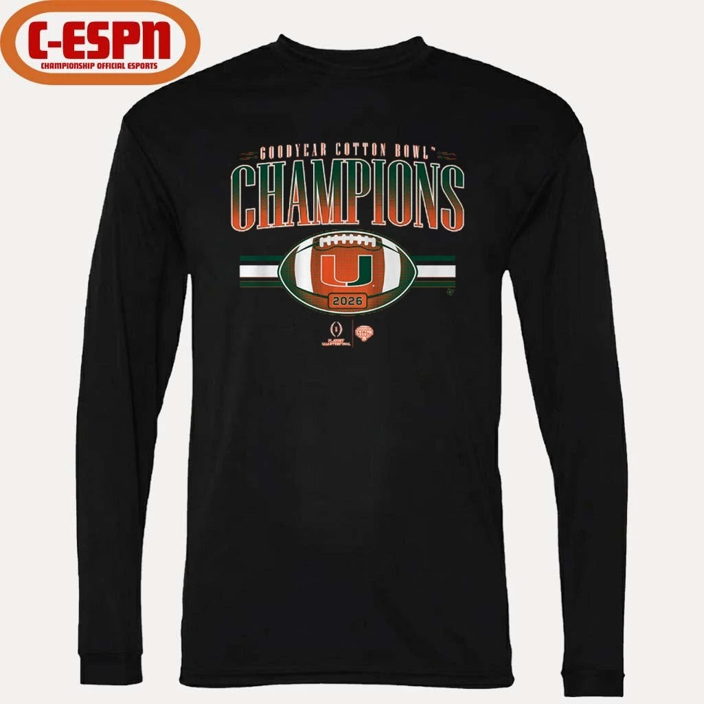 Official Miami Football CFP Cotton Bowl Champions Shirt
