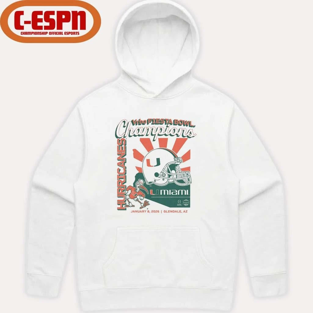 Official Miami Football CFP Fiesta Bowl Champions T-Shirt