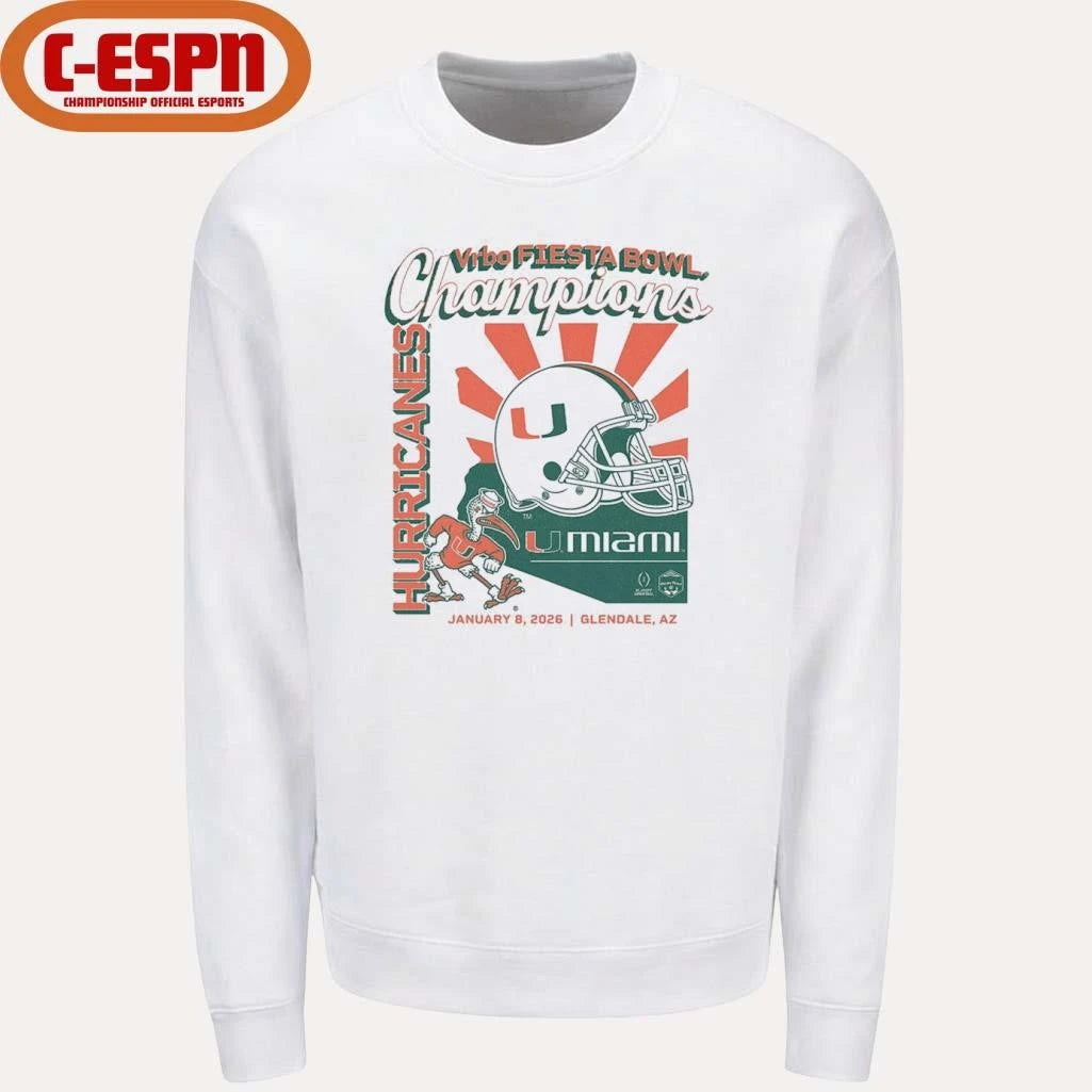 Official Miami Football CFP Fiesta Bowl Champions T-Shirt