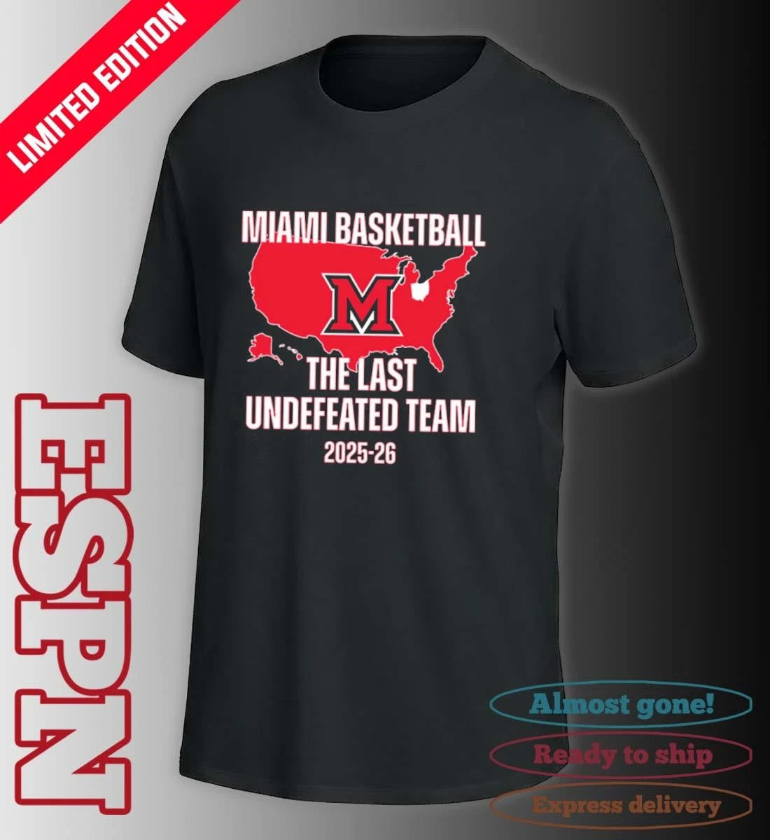 Official Miami Redhawks Basketball 2026 Last Undefeated Team Shirt