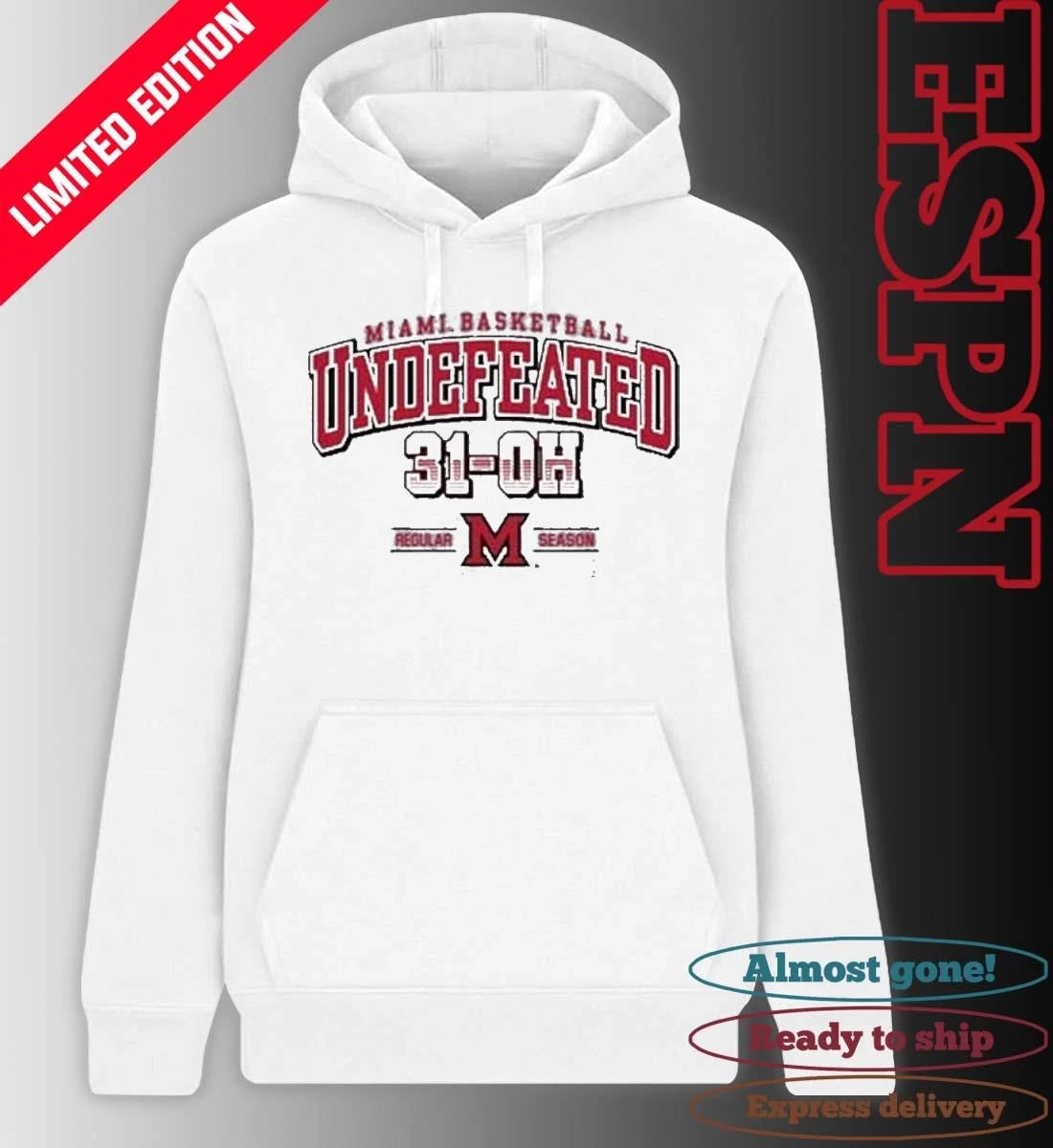 Official Miami Redhawks Basketball Undefeated 31-OH Regular Season Shirt