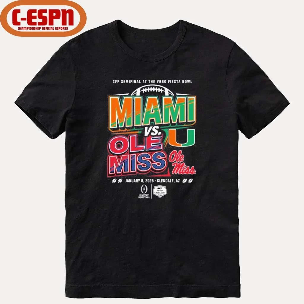 Official Miami vs Ole Miss Fiesta Bowl 2025 T-Shirt