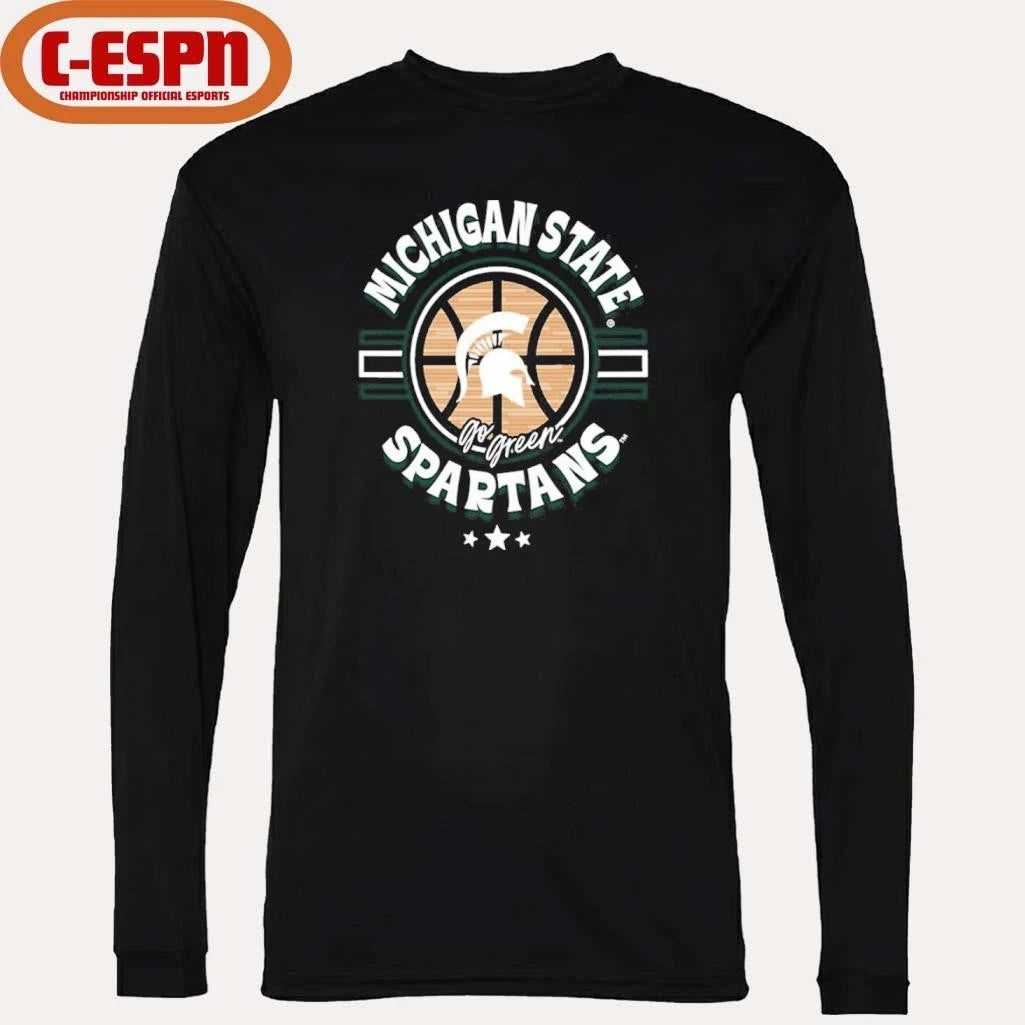 Official Michigan State Spartans Basketball Court Ball Shirt