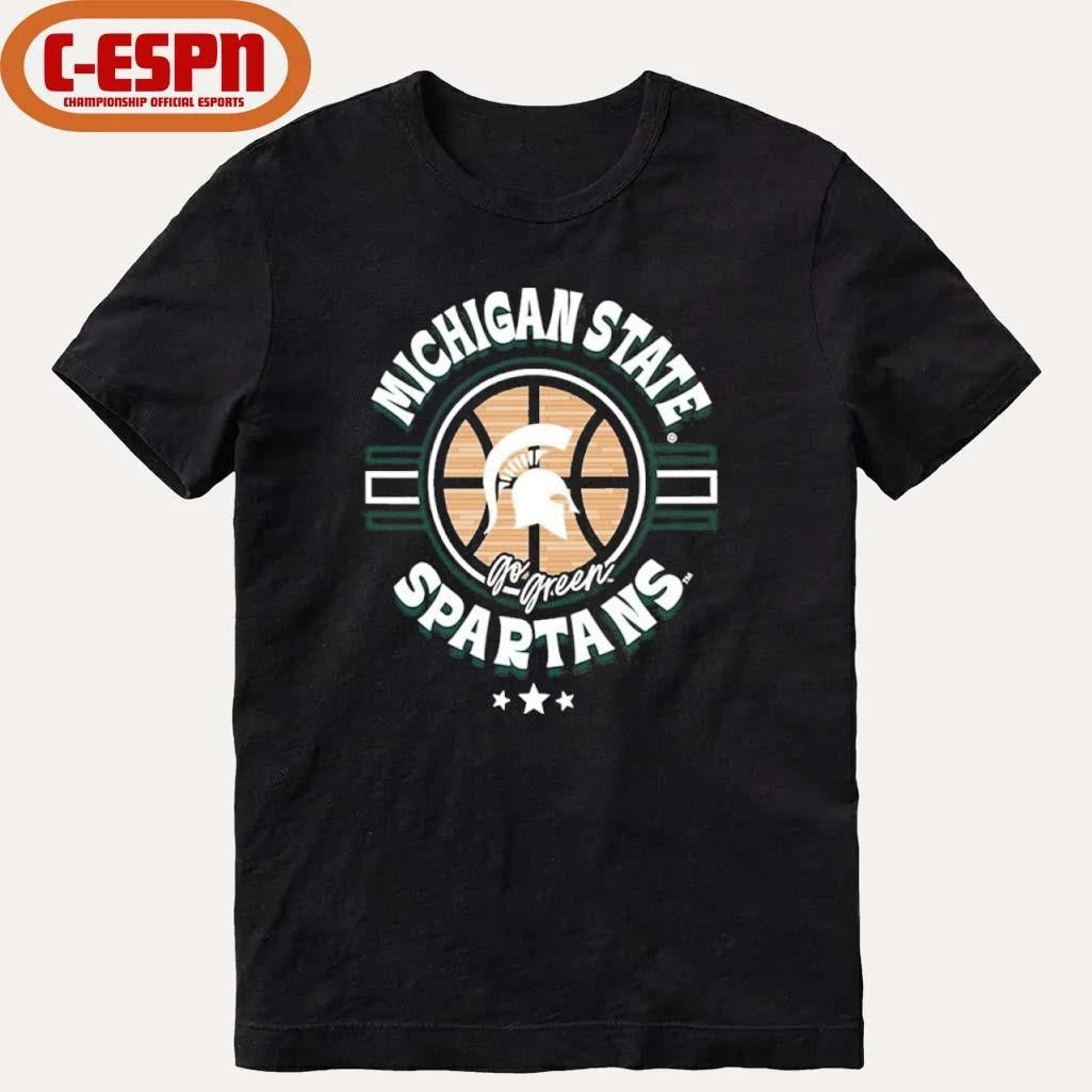 Official Michigan State Spartans Basketball Court Ball Shirt