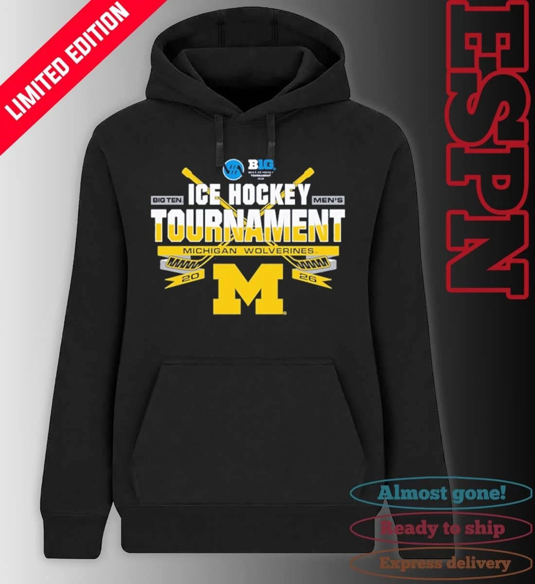 Official Michigan Wolverines 2026 Big Ten Hockey Championship Participant shirt