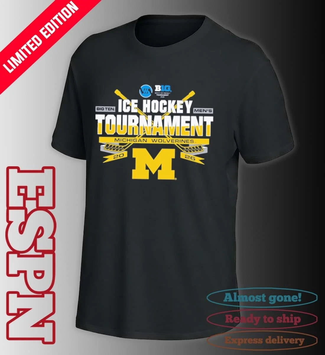 Official Michigan Wolverines 2026 Big Ten Hockey Championship Participant shirt