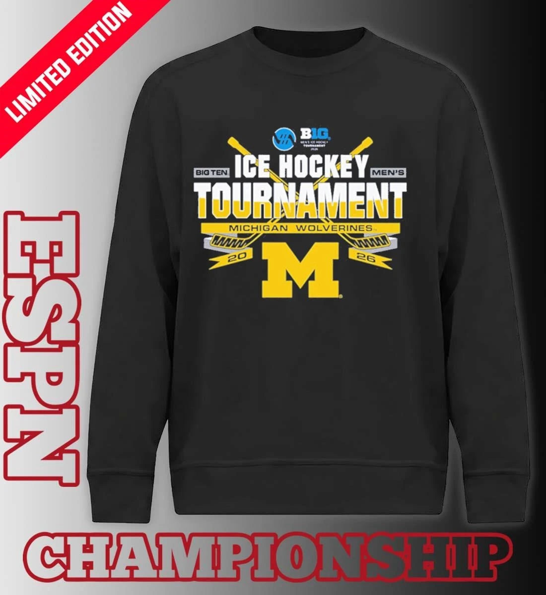Official Michigan Wolverines 2026 Big Ten Hockey Championship Participant shirt