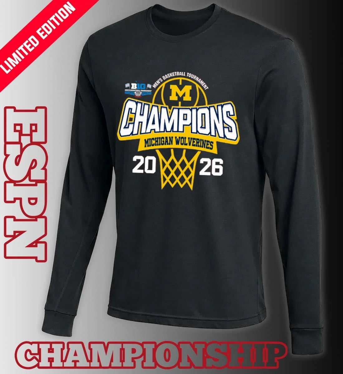 Official Michigan Wolverines 2026 Big Ten Men’s Basketball Tournament Champions Shirt