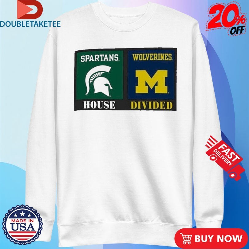 Official Michigan Wolverines Michigan State Spartans House Divided Champion Shirts