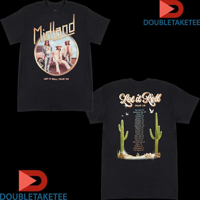 Official Midland Let It Roll Tour 2019 Cactus Photo Shirts