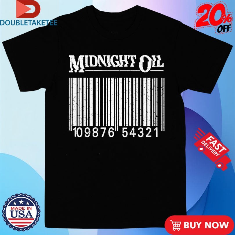 Official Midnight Oil 109876 54321 Barcode Shirts