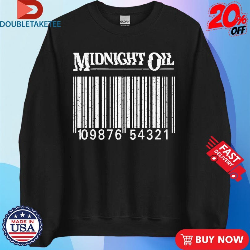 Official Midnight Oil 109876 54321 Barcode Shirts