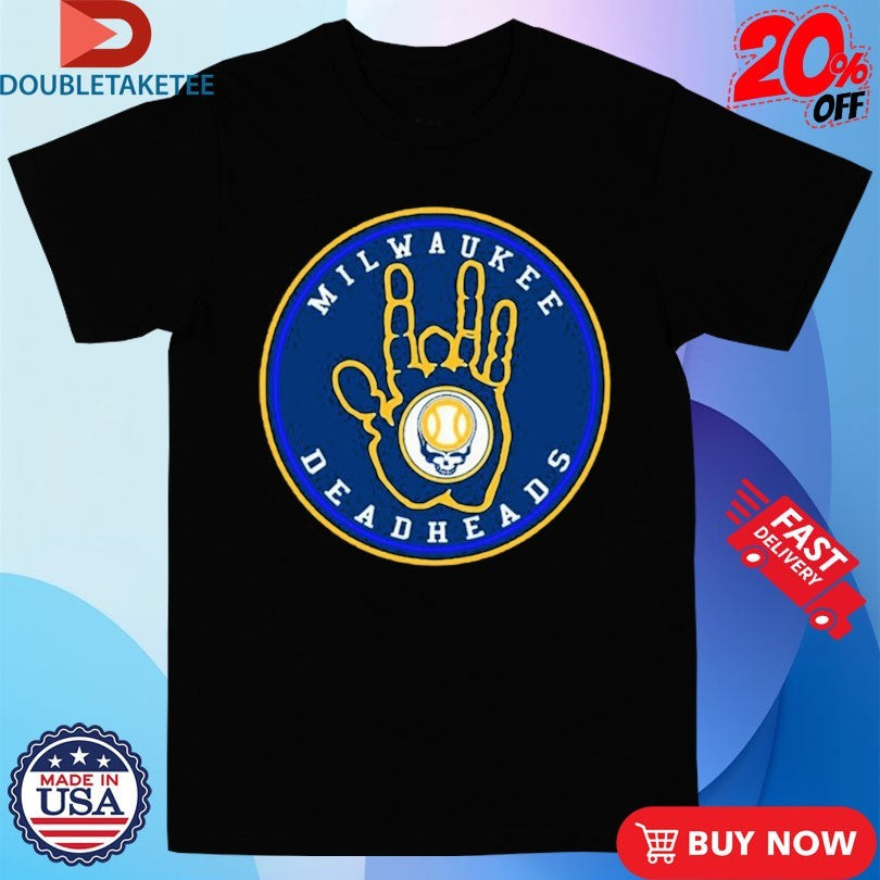 Official Milwaukee Brewers Deadheads Grateful Dead MLB Handprint Shirts