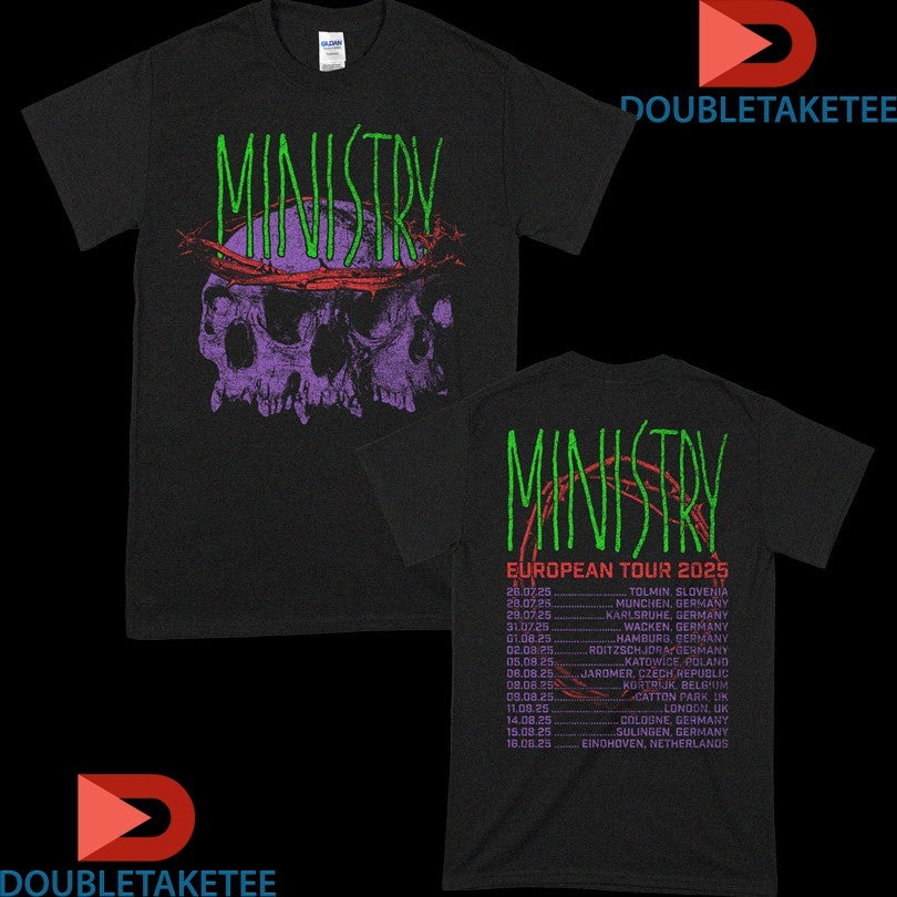 Official Ministry Crown Of Thorns European Tour 2025 Skulls Shirts