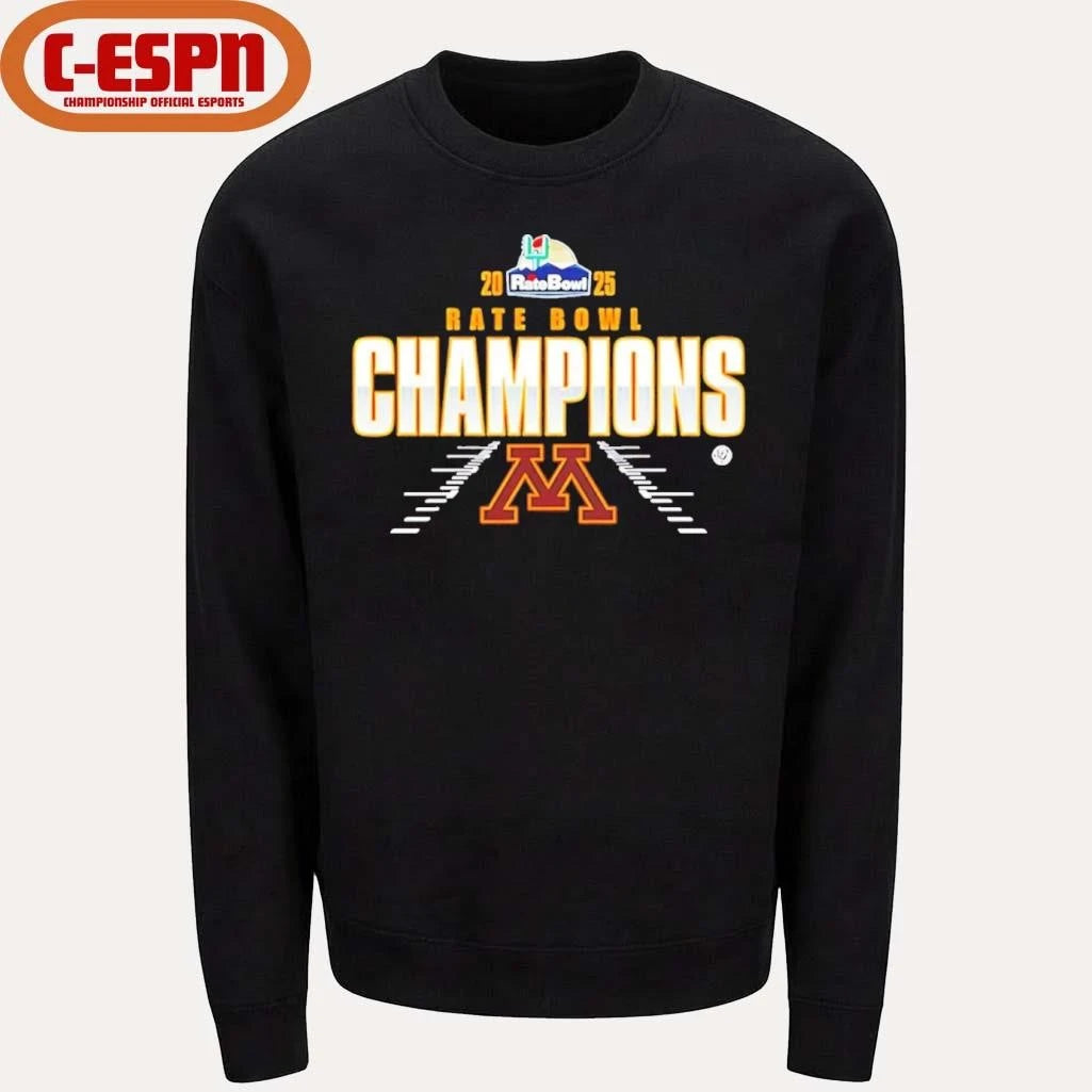 Official Minnesota Golden Gophers 2025 Rate Bowl Champions Shirt