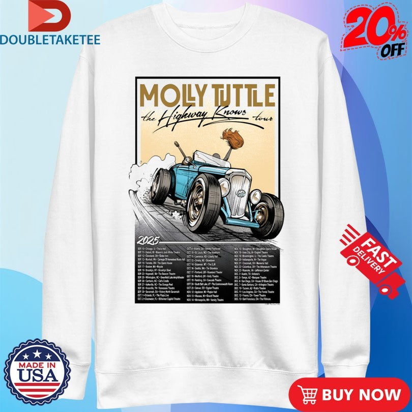 Official Molly Tuttle The Highway Knows Tour 2025 Shirts