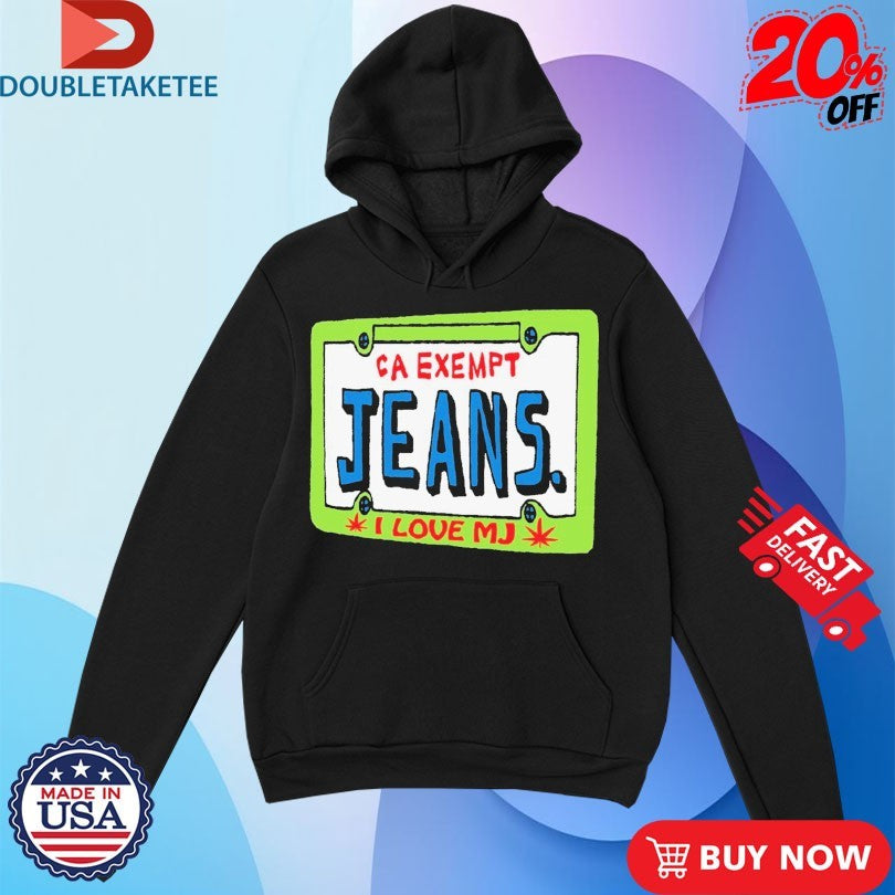 Mom Jeans I Love MJ CA Exempt Car Plate Shirts