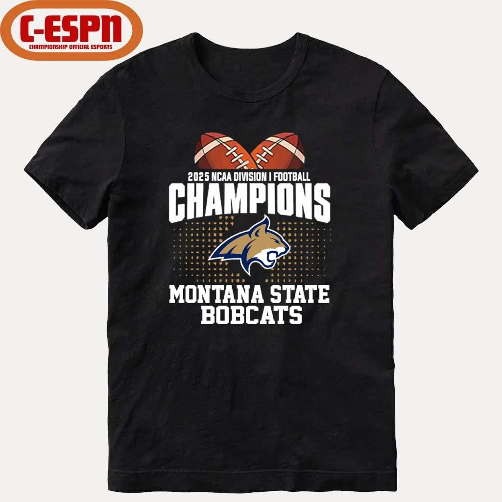 Official Montana State Football 2025 NCAA DI FCS National Champions T-Shirt